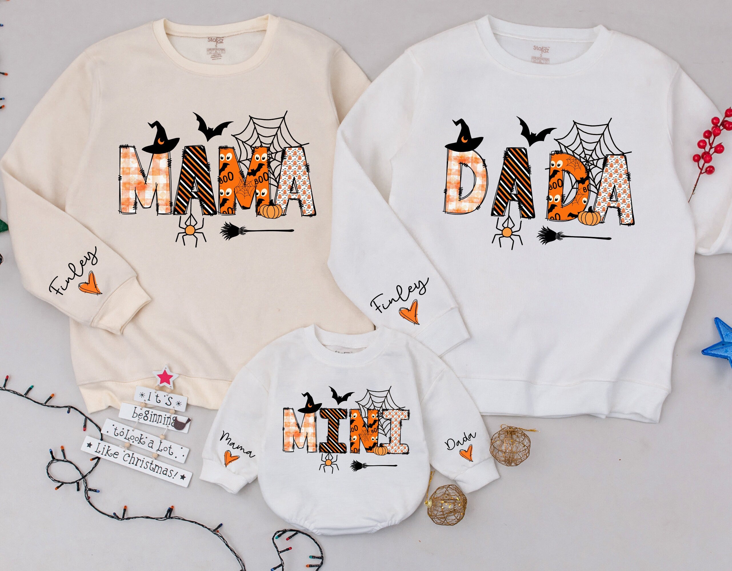 Custom Halloween Family Sweatshirts with Spooky Designs