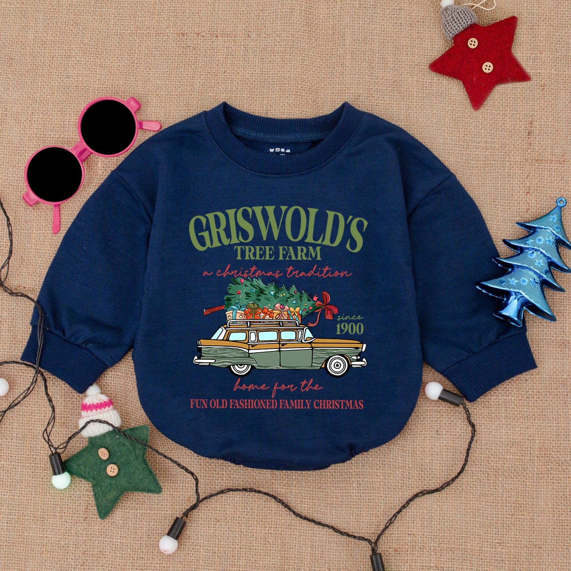 Griswold's Tree Farm Baby Christmas Bodysuit Vintage Holiday Newborn Romper Festive First Christmas Outfit Adorable Soft Cotton Gift