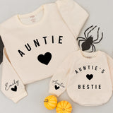 Personalized Auntie & Bestie Matching Sweaters with Heart Design