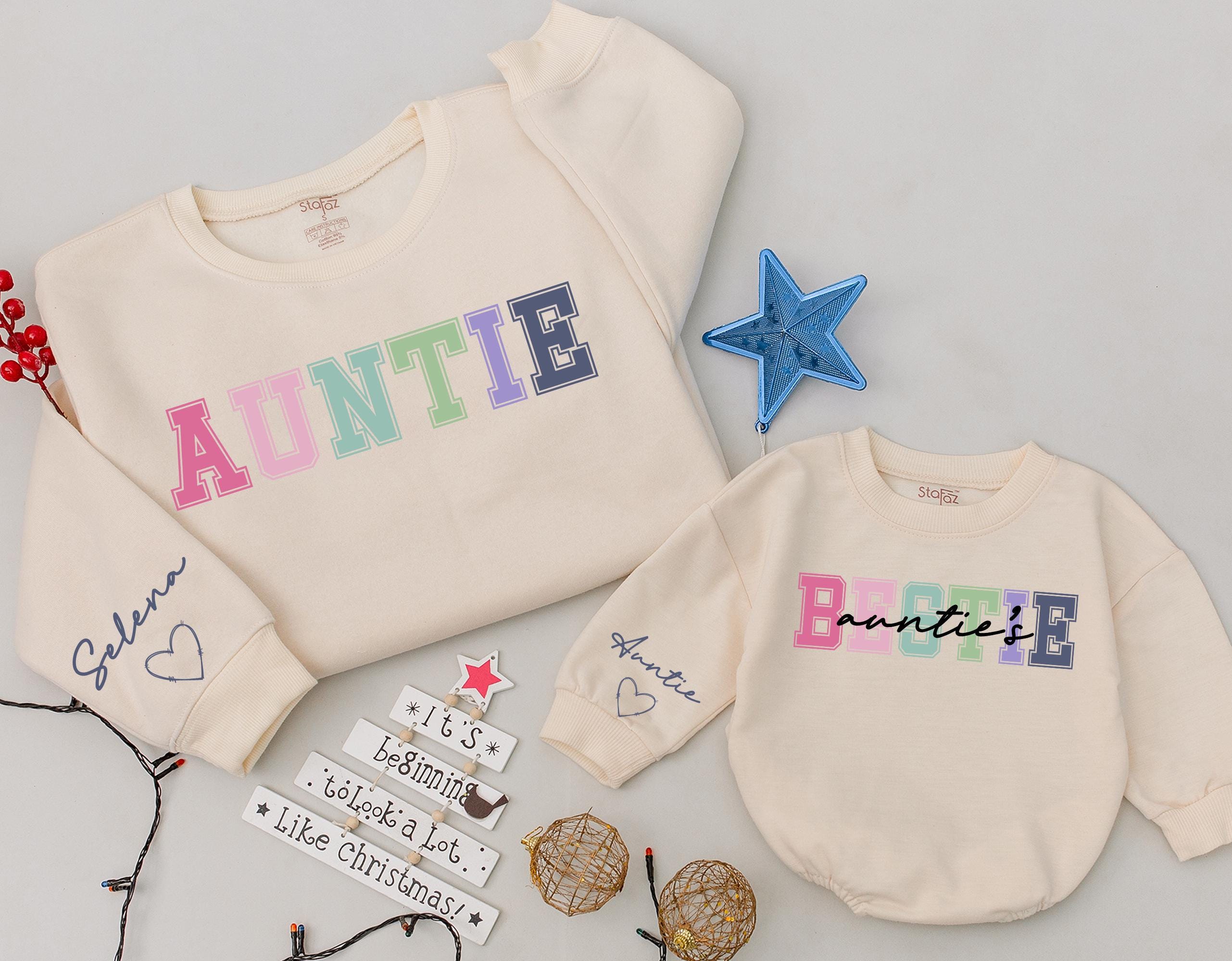 Personalized Auntie & Bestie Sweaters with Colorful Design