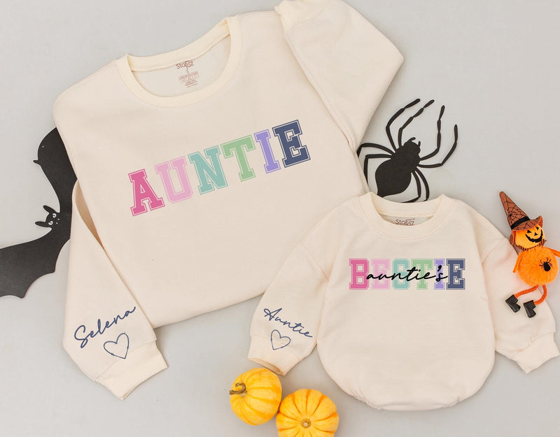 Personalized Auntie & Bestie Sweaters with Colorful Design