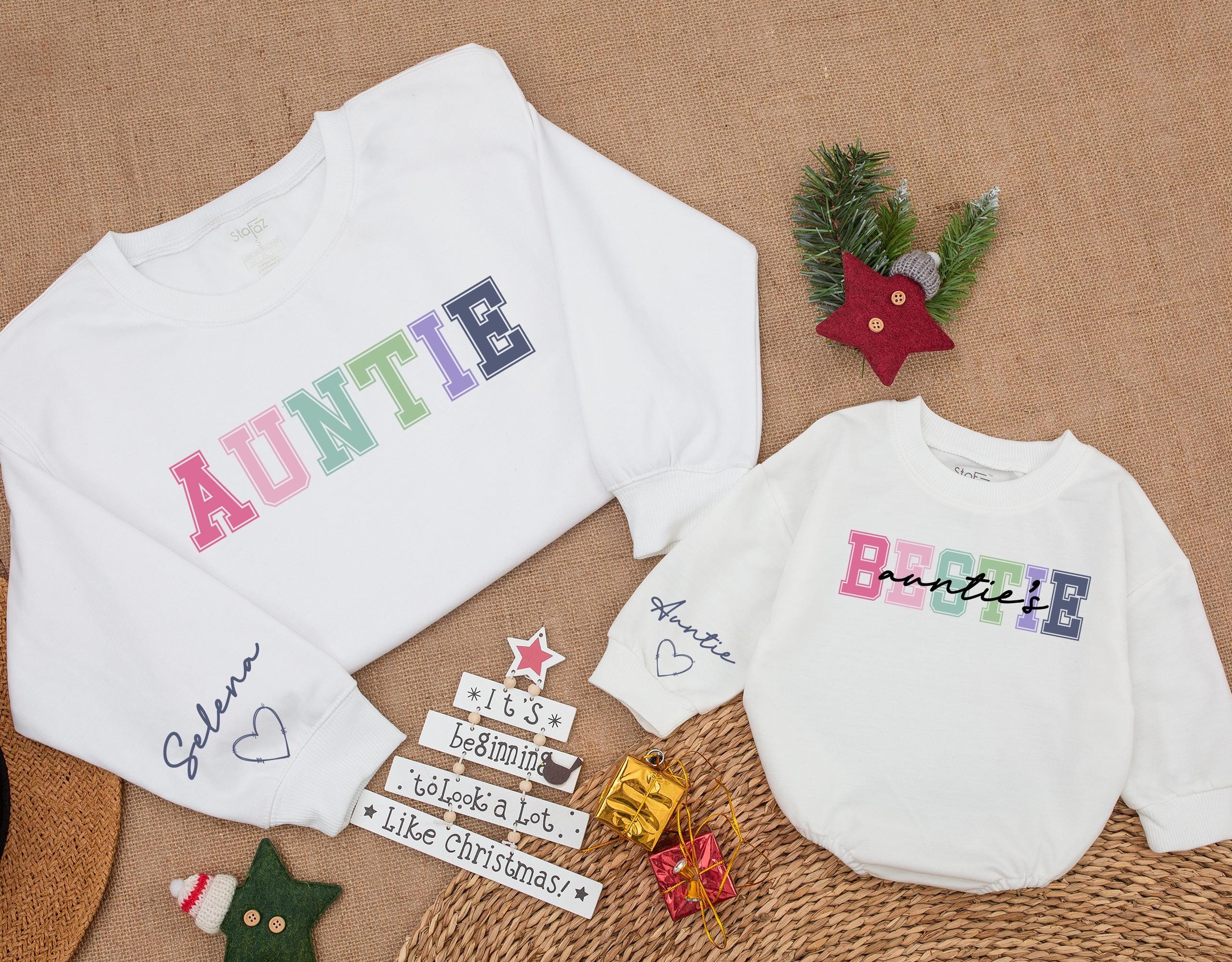 Personalized Auntie & Bestie Sweaters with Colorful Design