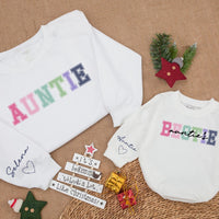 Personalized Auntie & Bestie Sweaters with Colorful Design