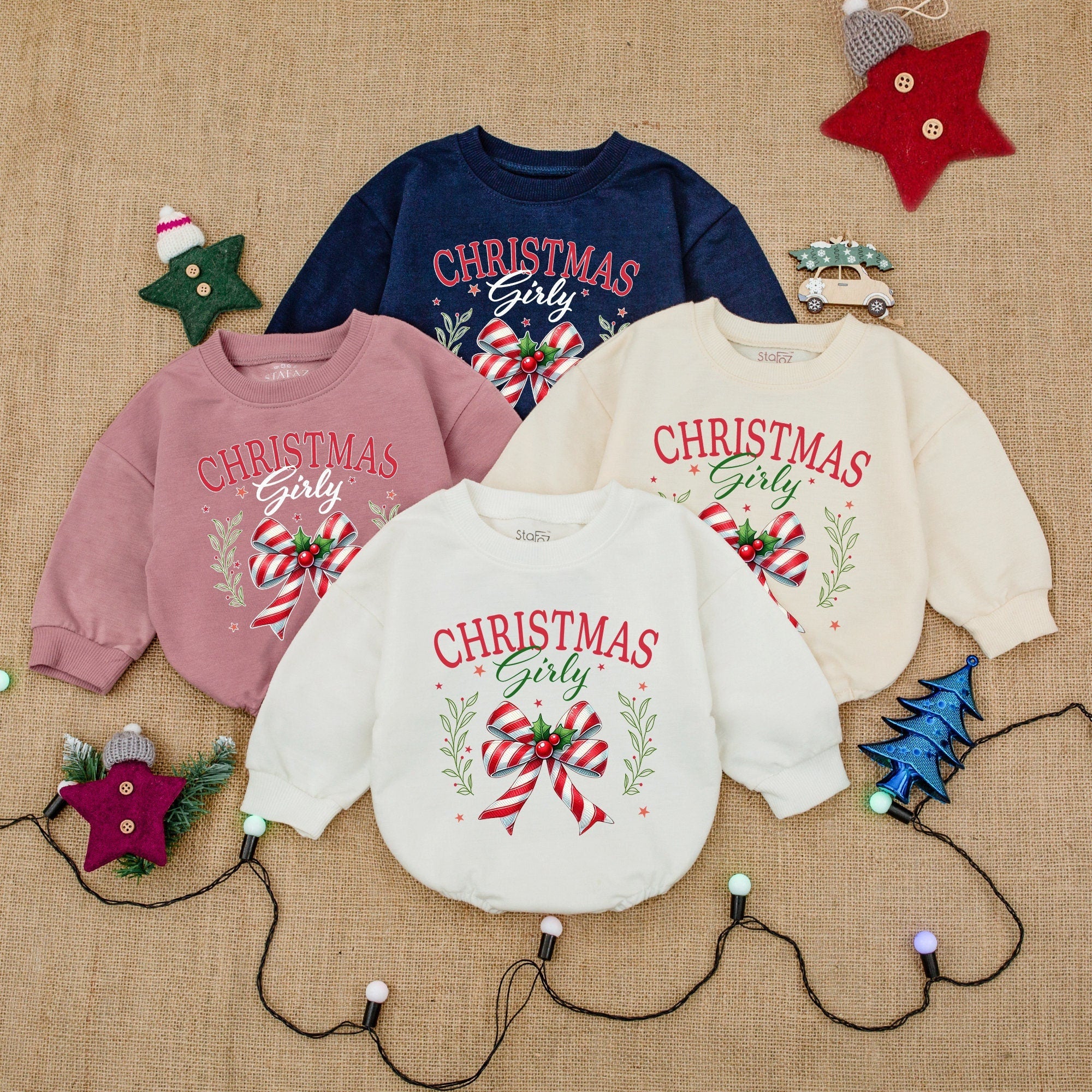 Festive Christmas Girly Bodysuit with Candy Cane Bow Baby Holiday Outfit Soft Cotton Romper Infant Girl Shower Gift Clothes 140 Characters