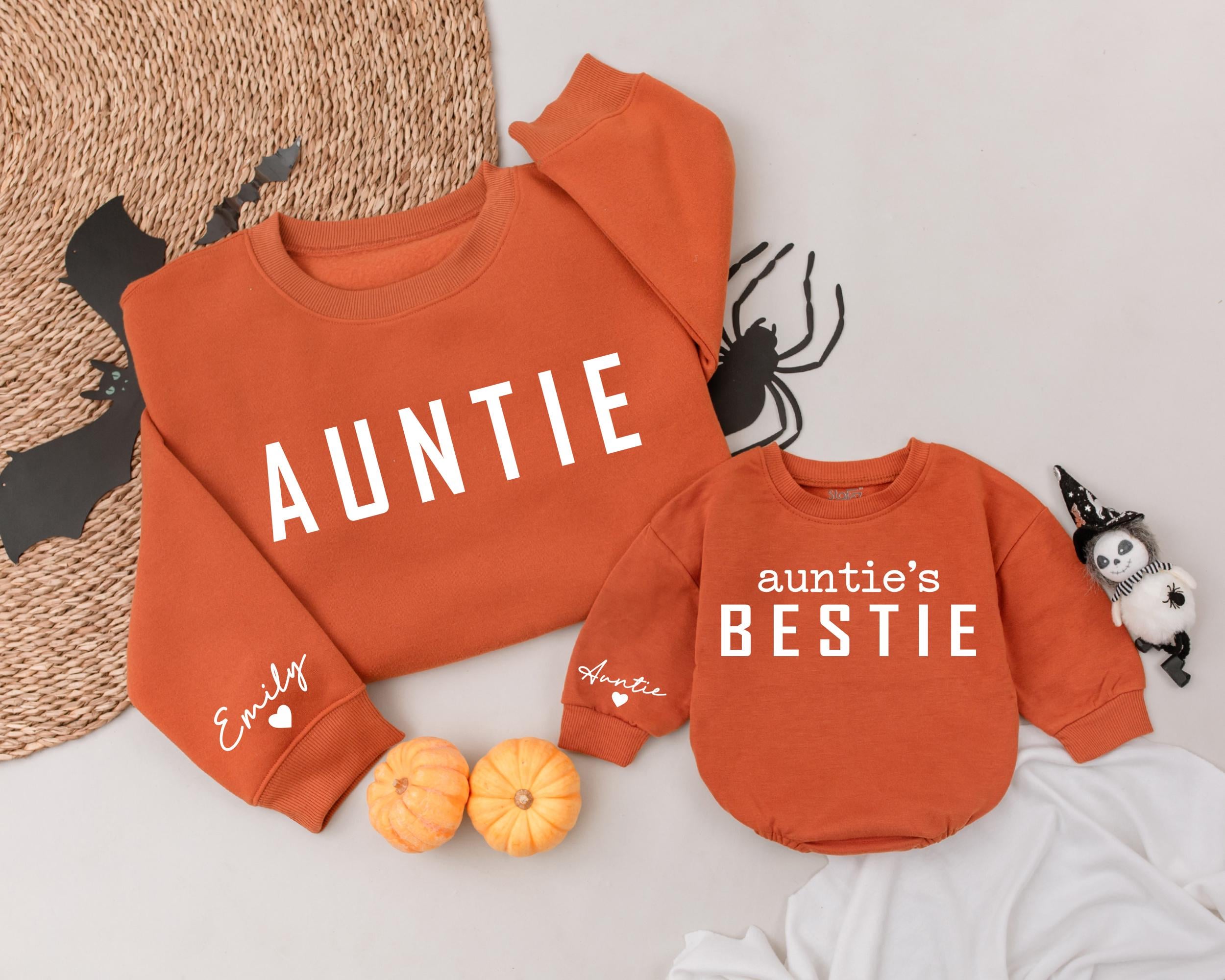 Personalized Auntie & Bestie Fall Sweatshirts with Custom Names