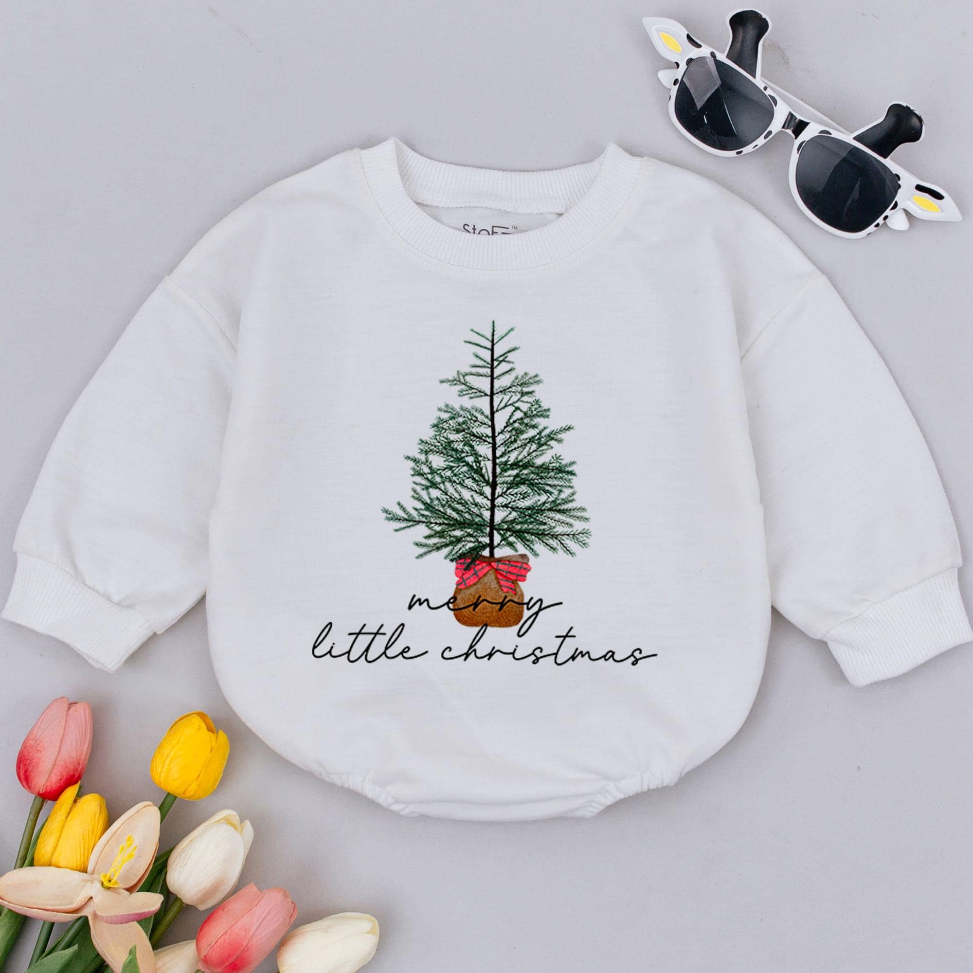 Merry Little Christmas Baby Romper Cozy Holiday Outfit Infant First Xmas Soft Cotton Festive Gift Red Green Design Newborn Shower