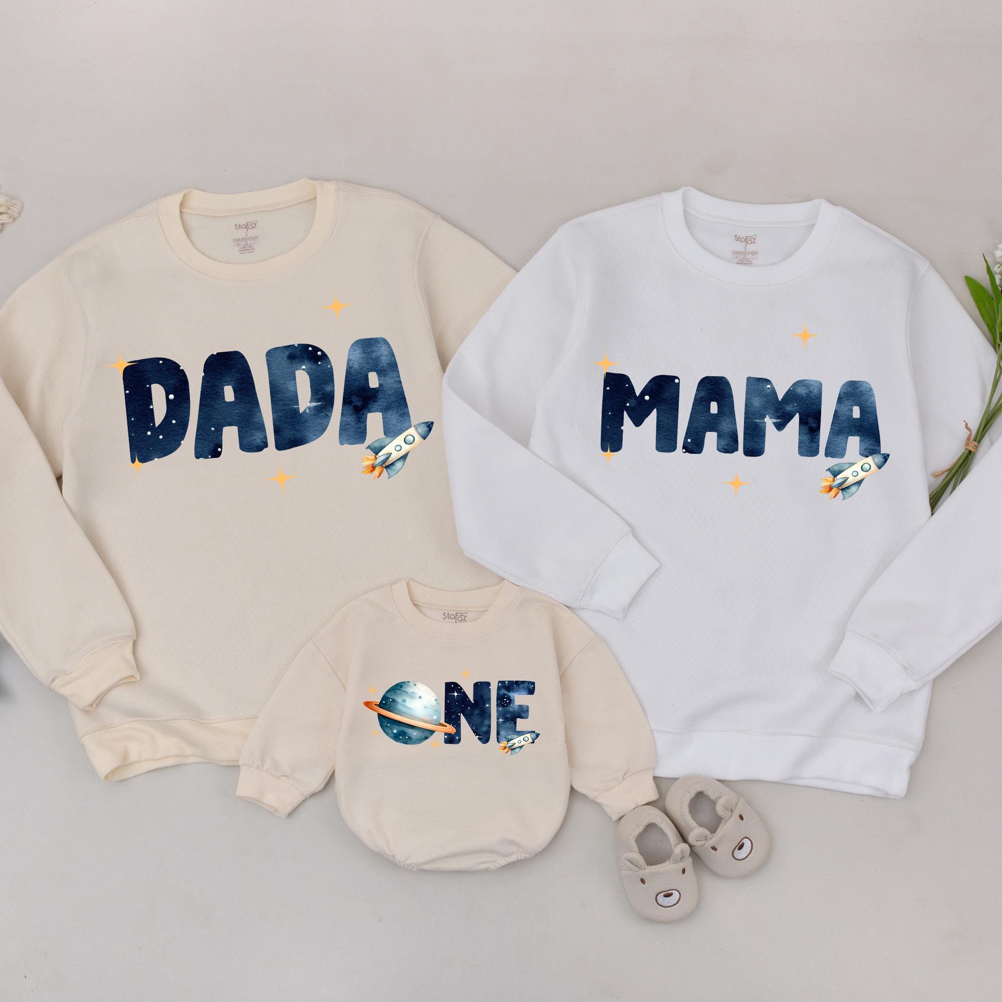 Custom Space Birthday Romper with Name | Family Matching Twinning