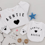 Personalized Auntie & Bestie Matching Sweaters with Heart Design