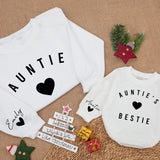 Personalized Auntie & Bestie Matching Sweaters with Heart Design