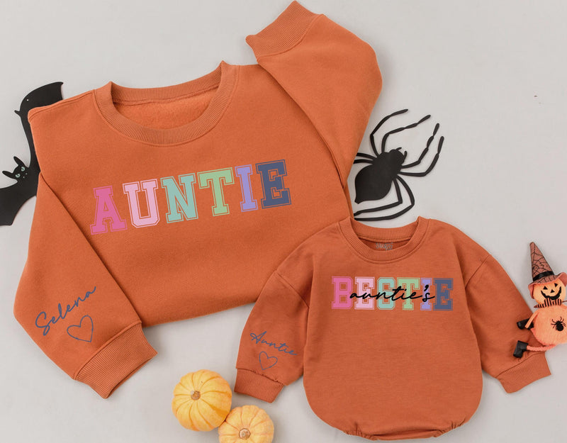Personalized Auntie & Bestie Sweaters with Colorful Design