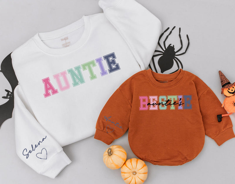 Personalized Auntie & Bestie Sweaters with Colorful Design