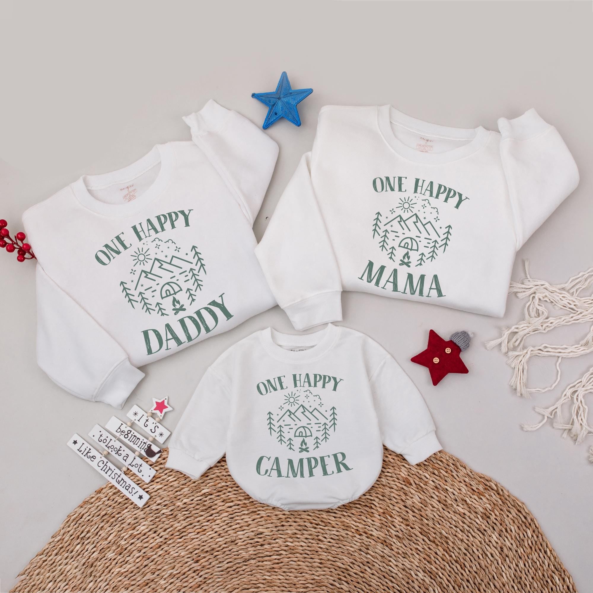 One Happy Camper Family Shirts with Nature Design