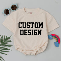 Custom Baby Romper Bold Text Personalized Design Birthday Outfit Soft Spring Cotton Unisex Infant Clothes Gift Idea