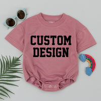 Custom Baby Romper Bold Text Personalized Design Birthday Outfit Soft Spring Cotton Unisex Infant Clothes Gift Idea