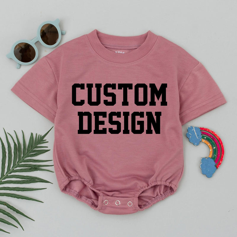 Custom Baby Romper Bold Text Personalized Design Birthday Outfit Soft Spring Cotton Unisex Infant Clothes Gift Idea