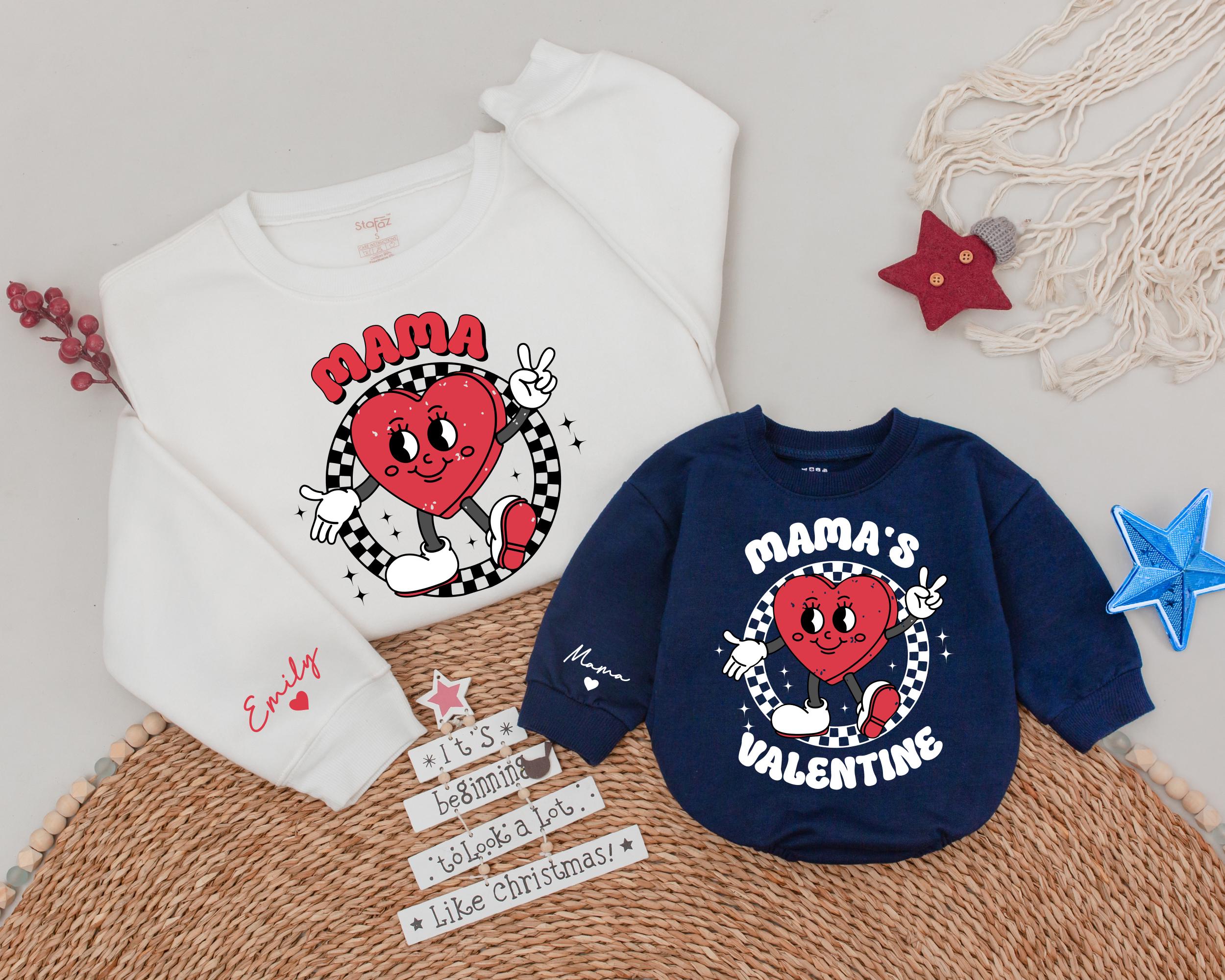 Playful Retro Mama Valentine's Sweatshirts for Family Fun