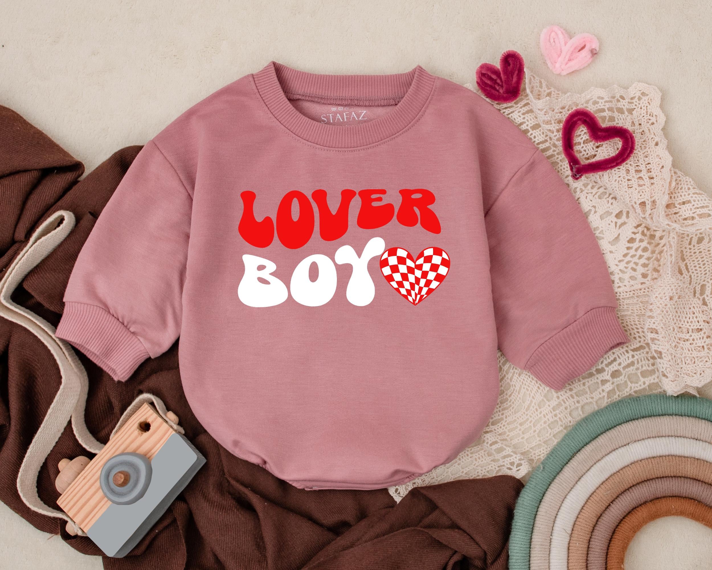 Lover Boy Bubble Romper Valentine's Baby Outfit Infant Bodysuit Red White Fun Heart Design Baby Shower Gift Kids Festive Clothes