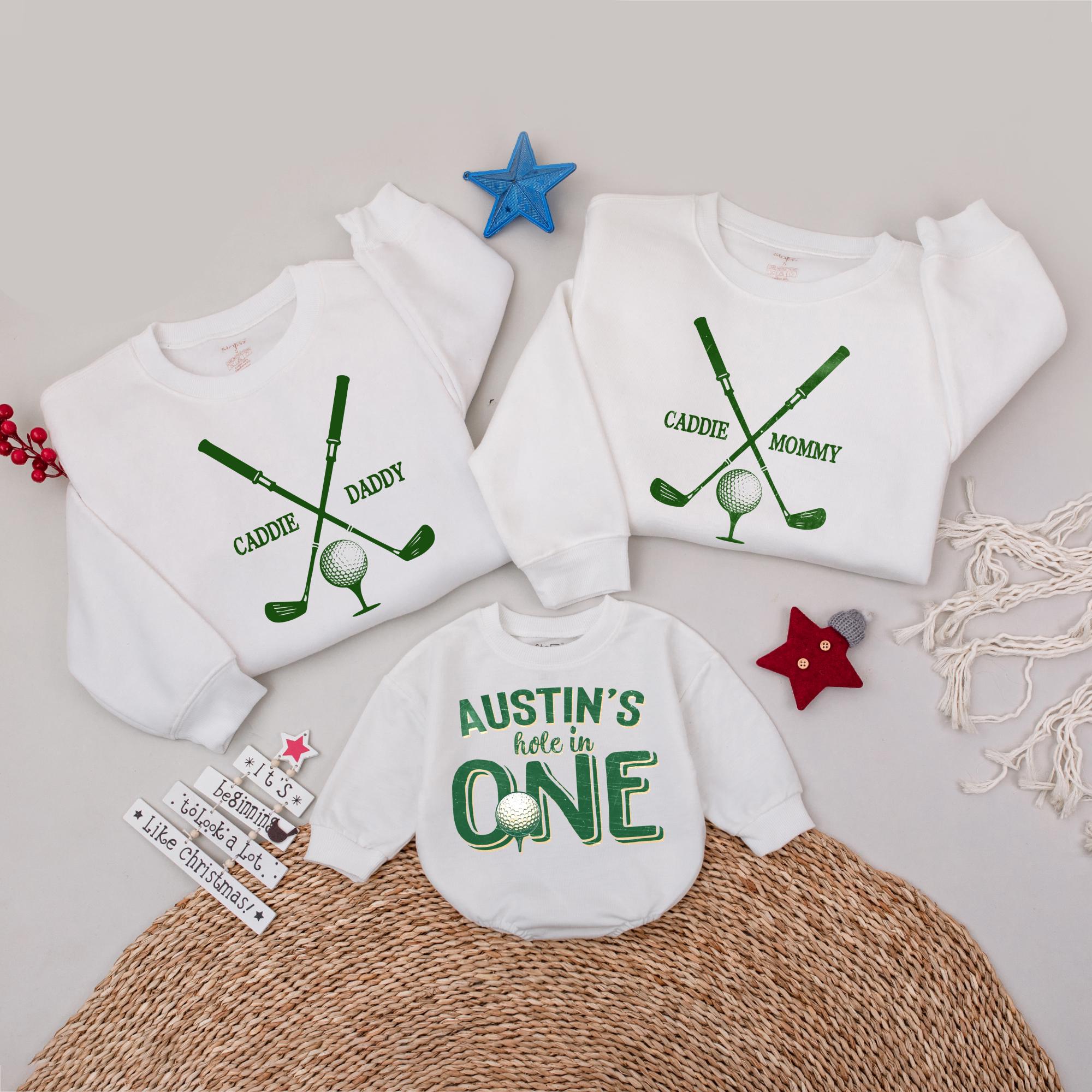 Caddie Daddy & Mommy Golf Birthday Sweatshirts with Custom Name