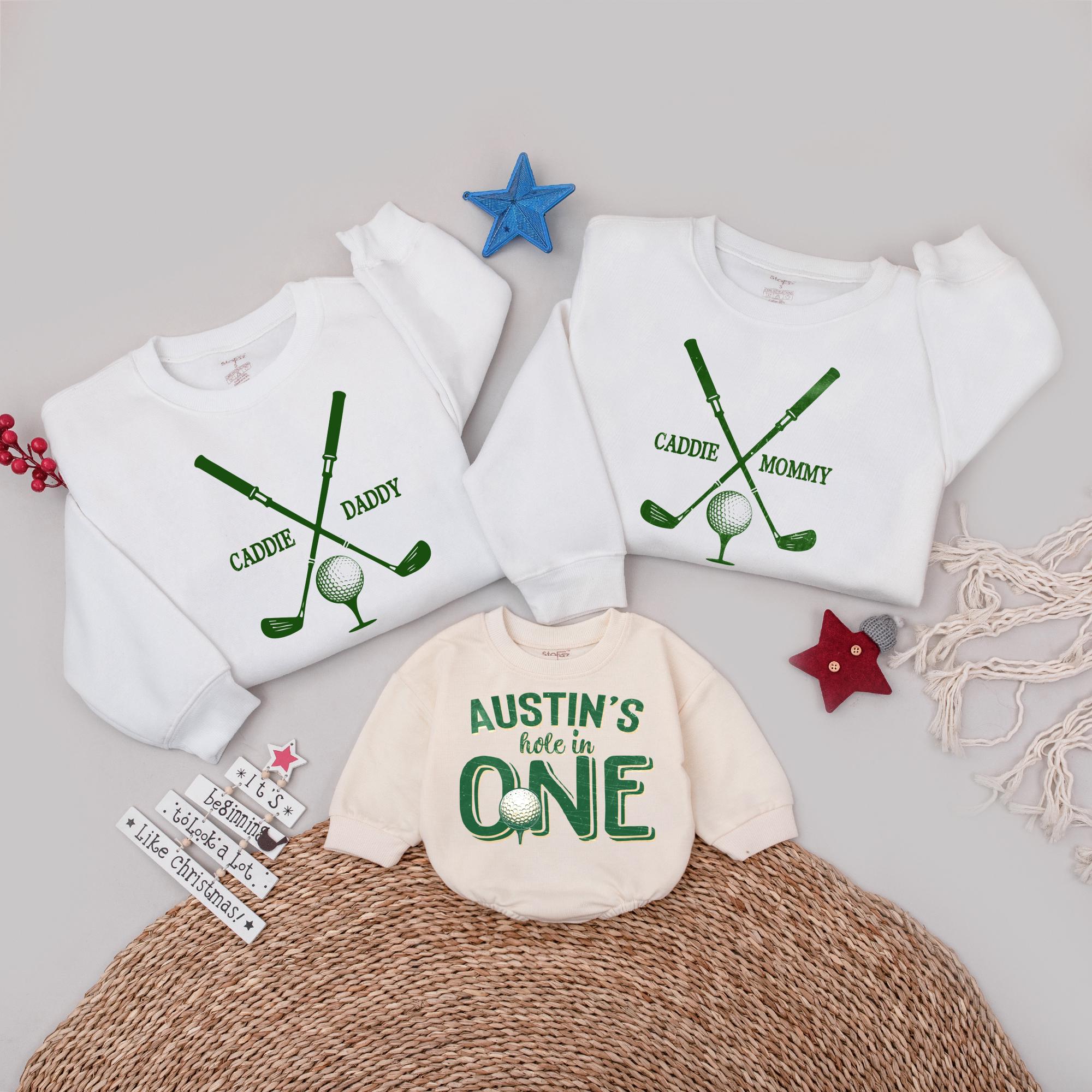 Caddie Daddy & Mommy Golf Birthday Sweatshirts with Custom Name