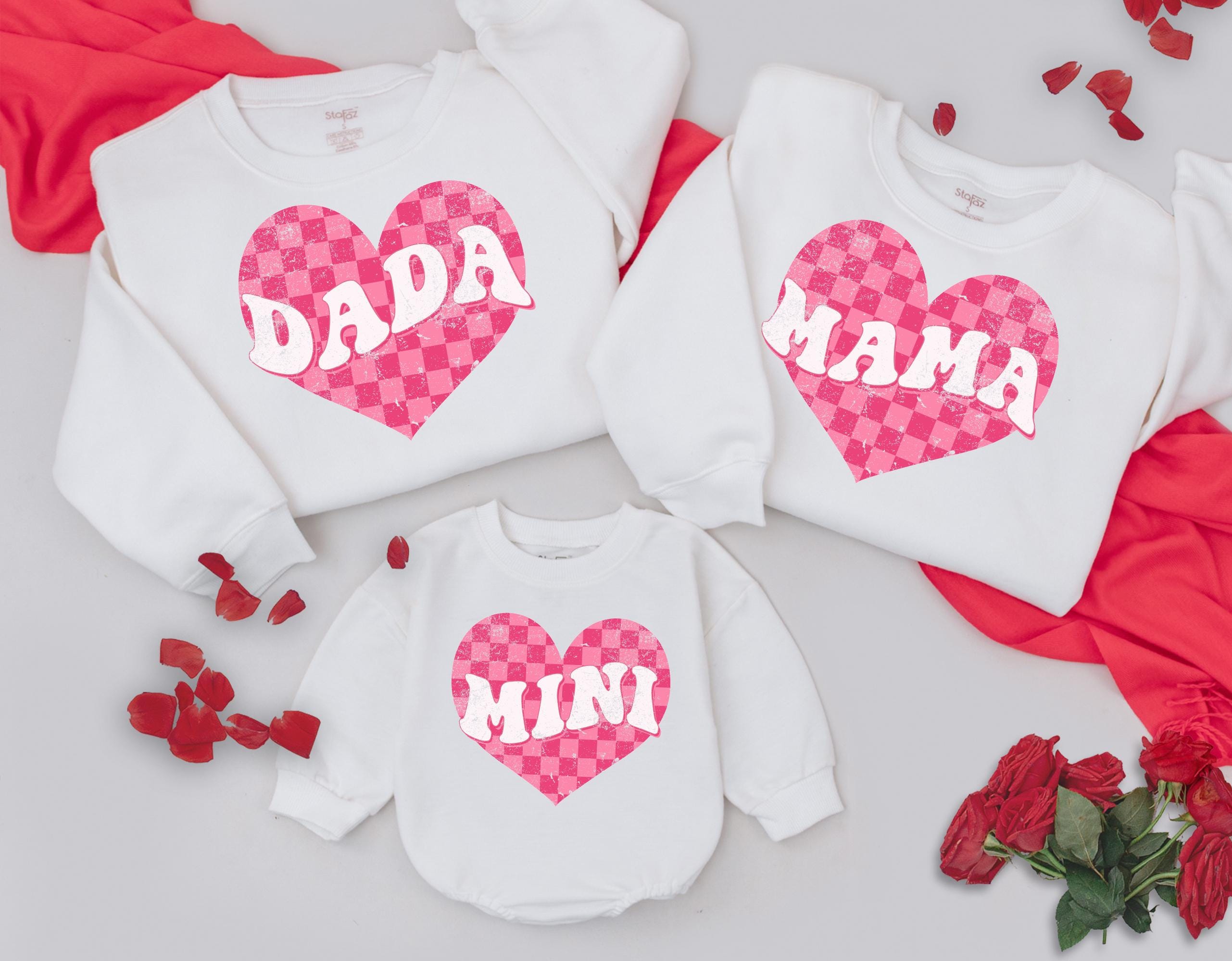 Custom Family Heart Sweatshirts for Valentine's Day