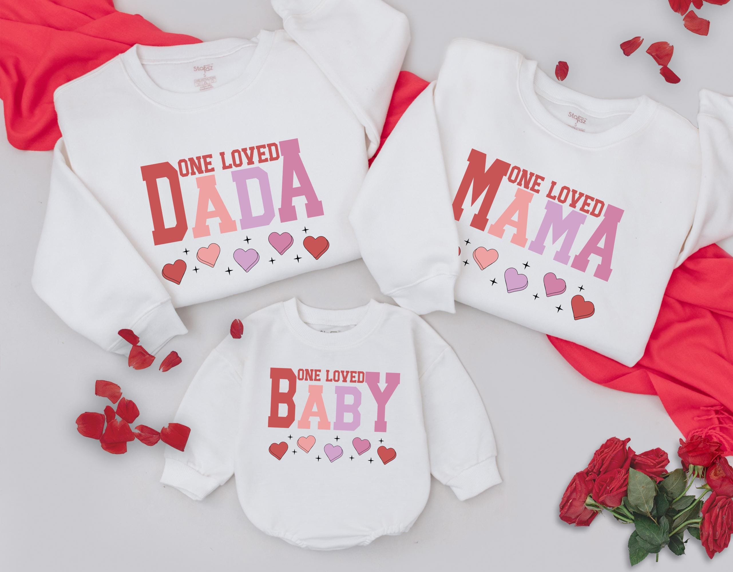 Personalized Family Valentine's Sweatshirts with Heart Design