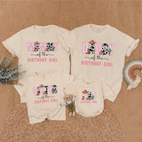Custom Mommy and Me Matching Family Shirts, Cow Print Western Birthday Outfit, Soft Cotton Toddler Romper and Adult Tee for 1st Birthday