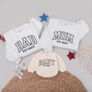 Personalized Family Sweatshirts with 'Est. 2024' Design