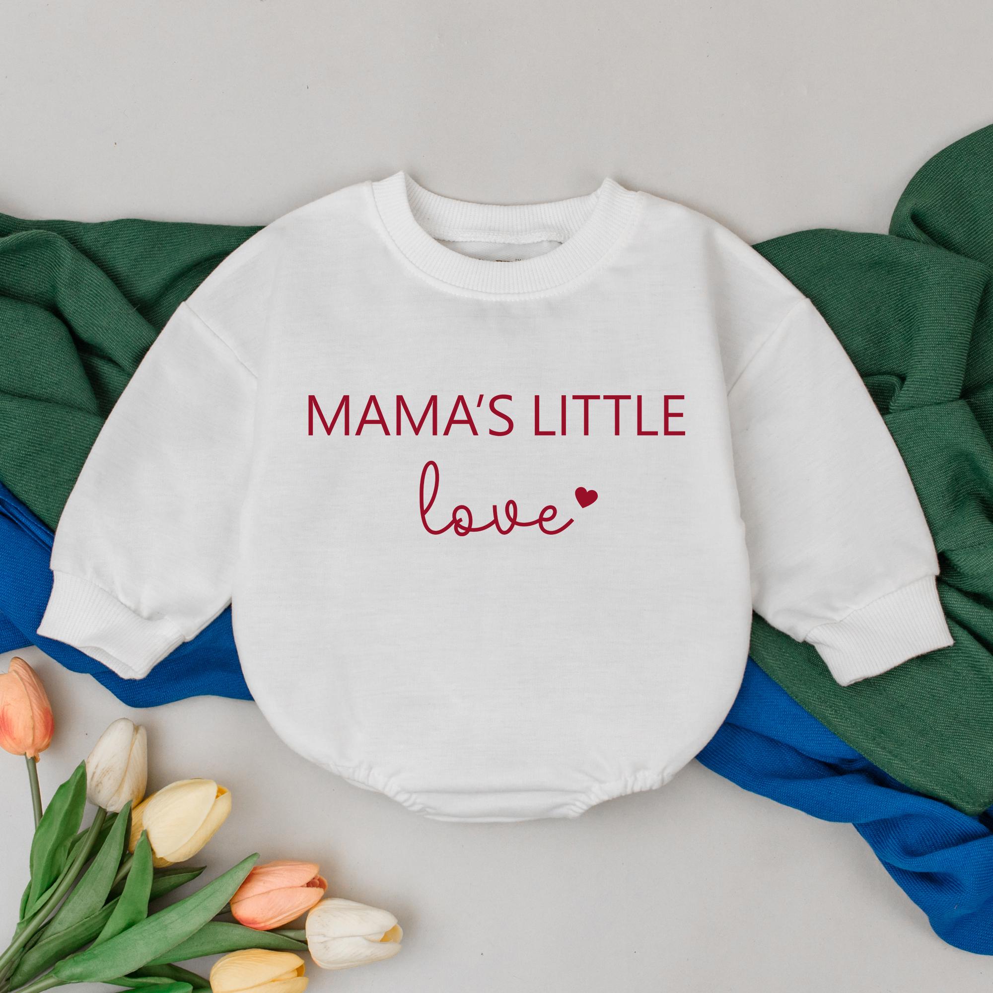 Mama's Little Love Baby Romper Valentine's Day Outfit Newborn Infant Bodysuit Gift First Valentine Red Heart Design Soft Cotton