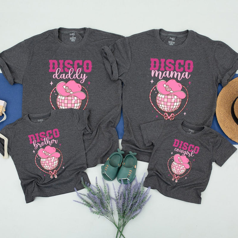 Custom Family Matching Disco Cowgirl Shirts with Name