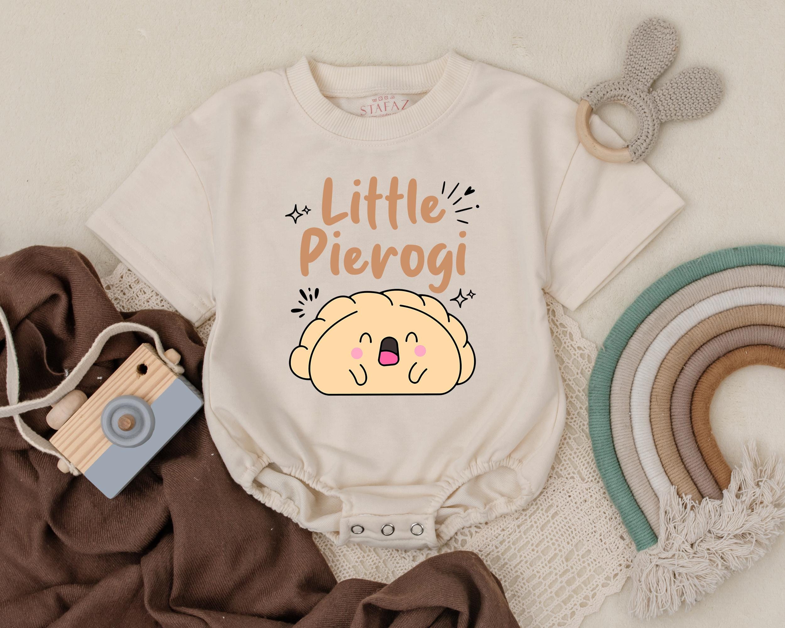 Little Pierogi Baby Romper Cute Cartoon Food Outfit Soft Cotton Infant Birthday Gift Adorable Pierogi Character Warm Playful Design