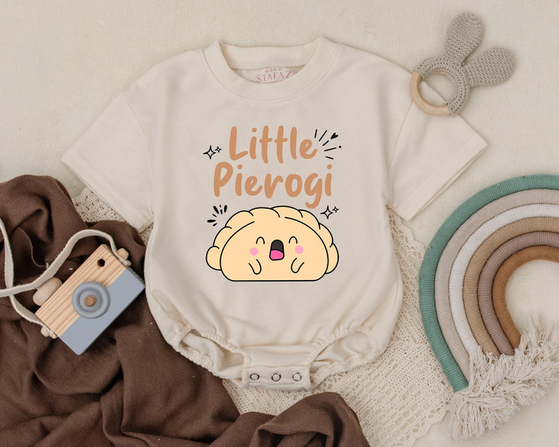 Little Pierogi Baby Romper Cute Cartoon Food Outfit Soft Cotton Infant Birthday Gift Adorable Pierogi Character Warm Playful Design