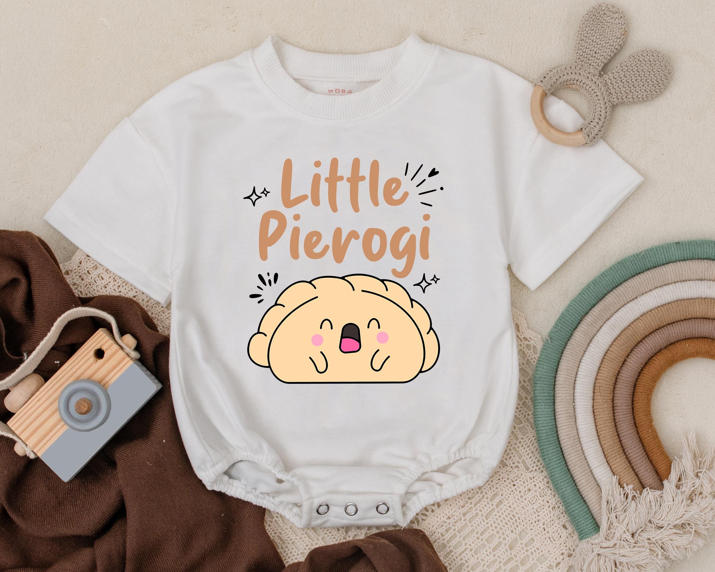Little Pierogi Baby Romper Cute Cartoon Food Outfit Soft Cotton Infant Birthday Gift Adorable Pierogi Character Warm Playful Design