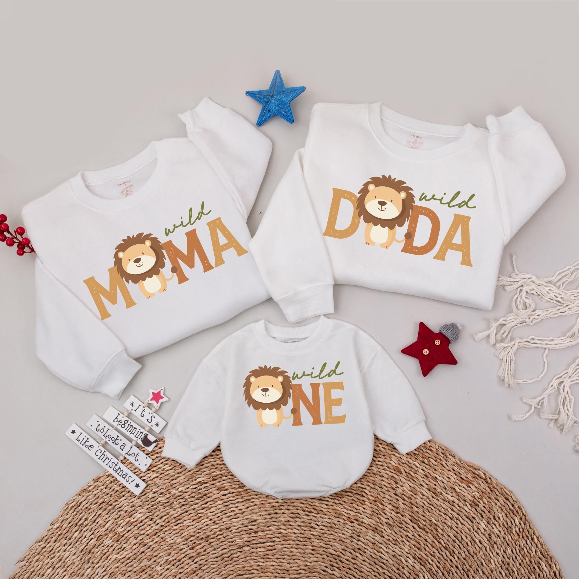 Wild One Family Jungle Birthday Shirts with Custom Text