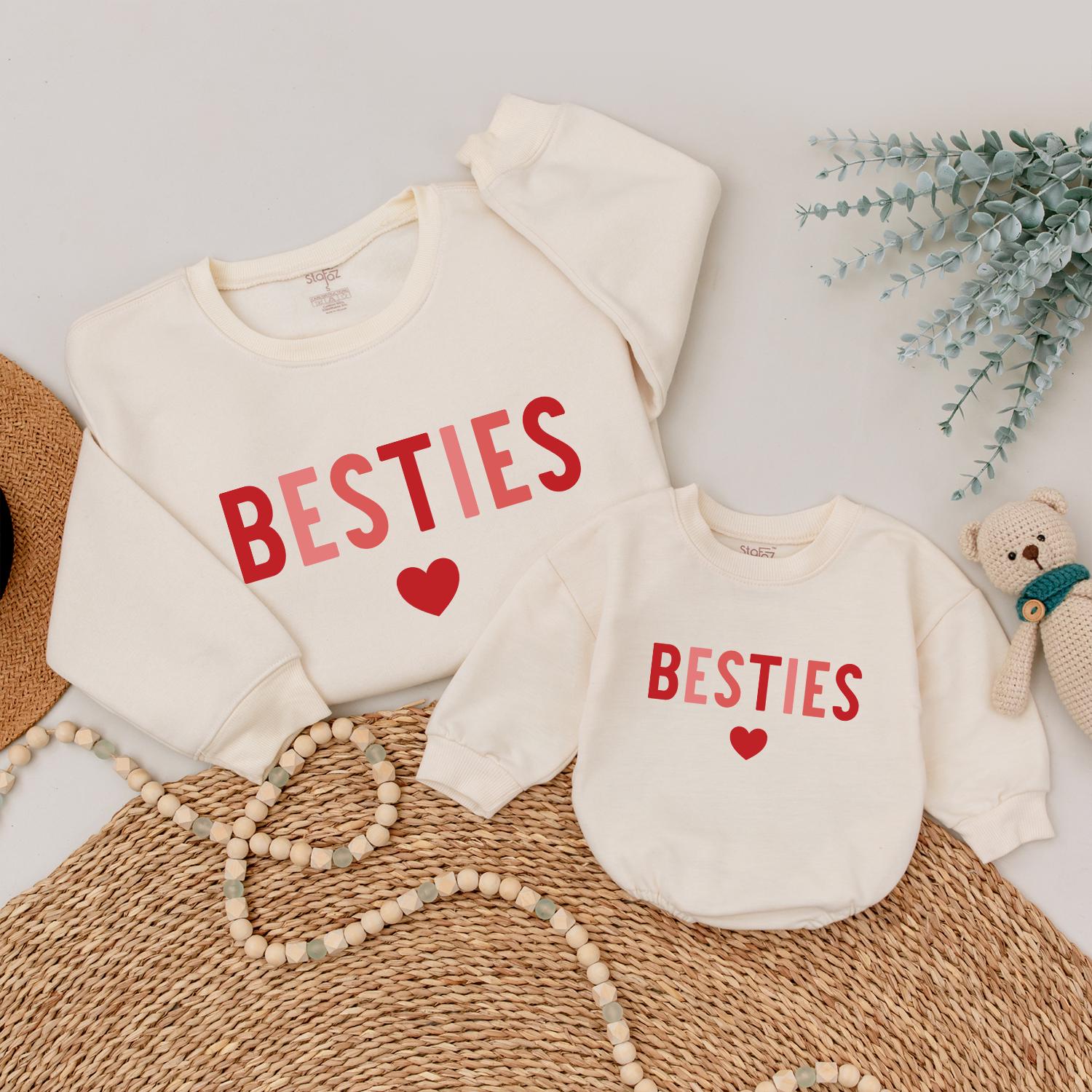 Family Matching Valentine Sweatshirt Set - Mommy & Me Twinning Love