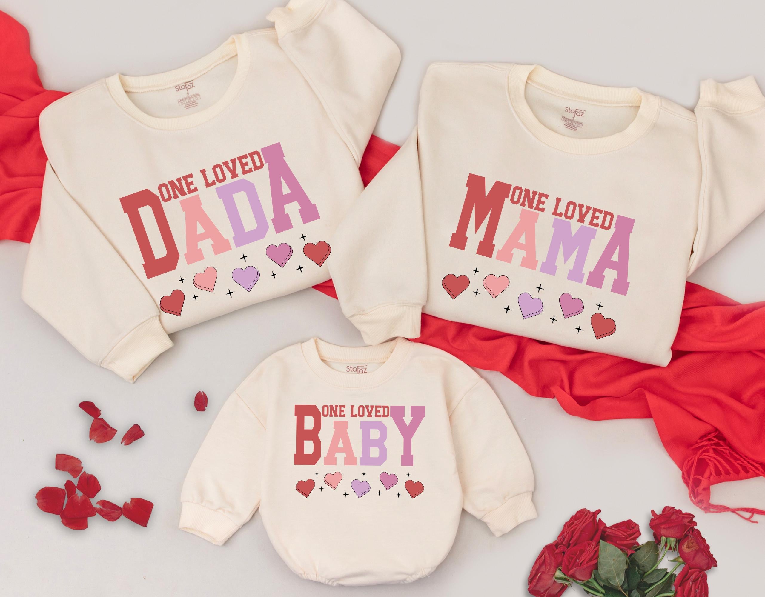 Personalized Family Valentine's Sweatshirts with Heart Design