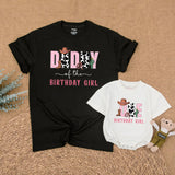 Custom Mommy and Me Matching Family Shirts, Cow Print Western Birthday Outfit, Soft Cotton Toddler Romper and Adult Tee for 1st Birthday