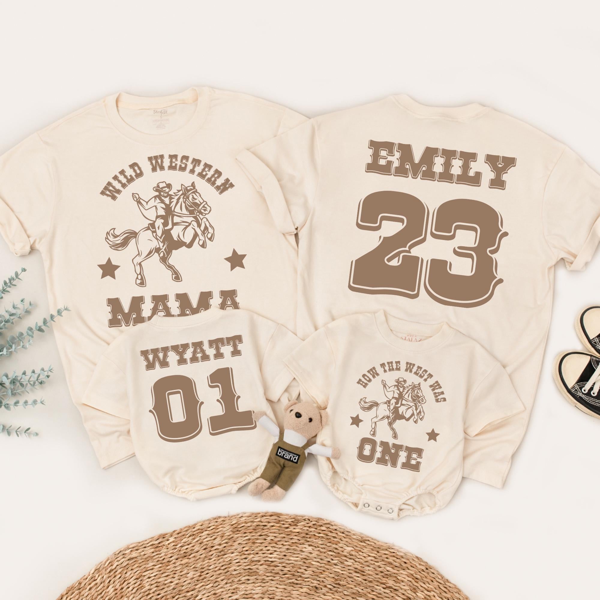 Retro Western Family Shirts with Cowboy Theme