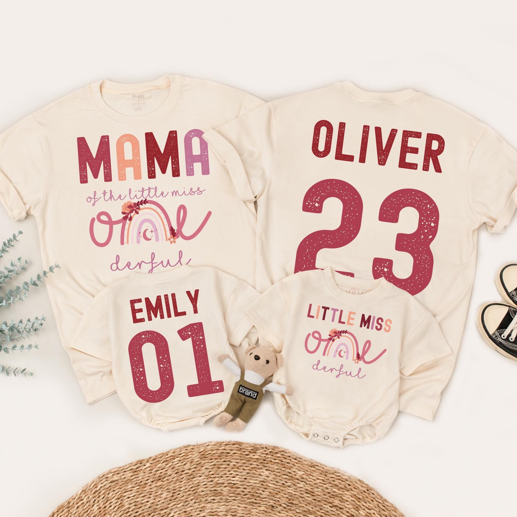 Boho Little Miss ONEderful 1st Birthday Matching Shirts
