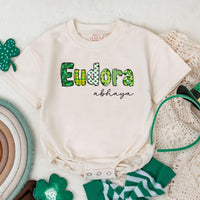 Custom St Patrick's Day Baby Romper Eudora Shamrock Design Infant Bodysuit Newborn Gift Boys Girls First Holiday Outfit Lucky Charm