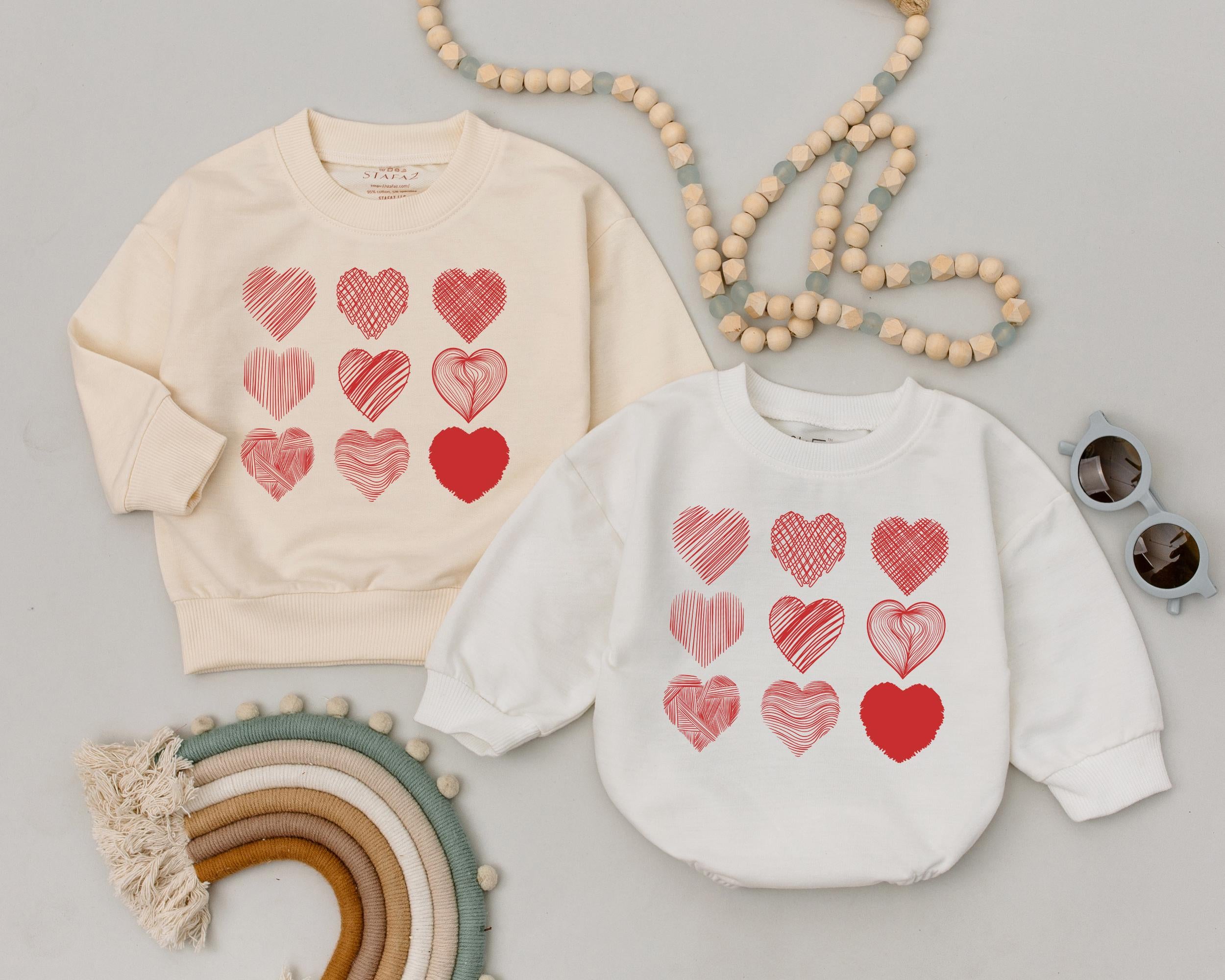 Cute Heart Pattern Baby Romper Valentine's Day Outfit Infant Bodysuit for Boys and Girls Cozy Cotton First Holiday Gift