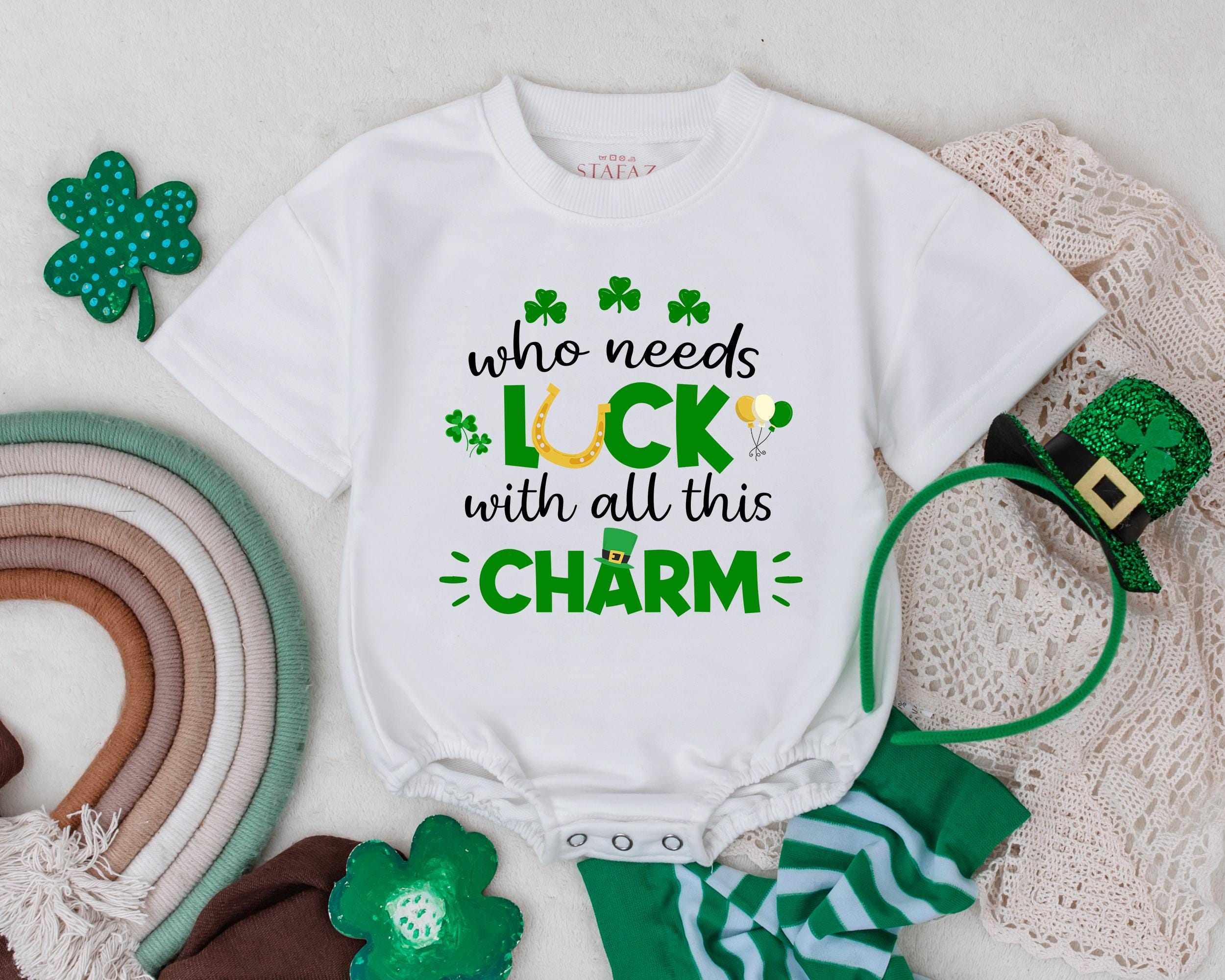 Charming St. Patrick's Day Baby Romper with Shamrocks