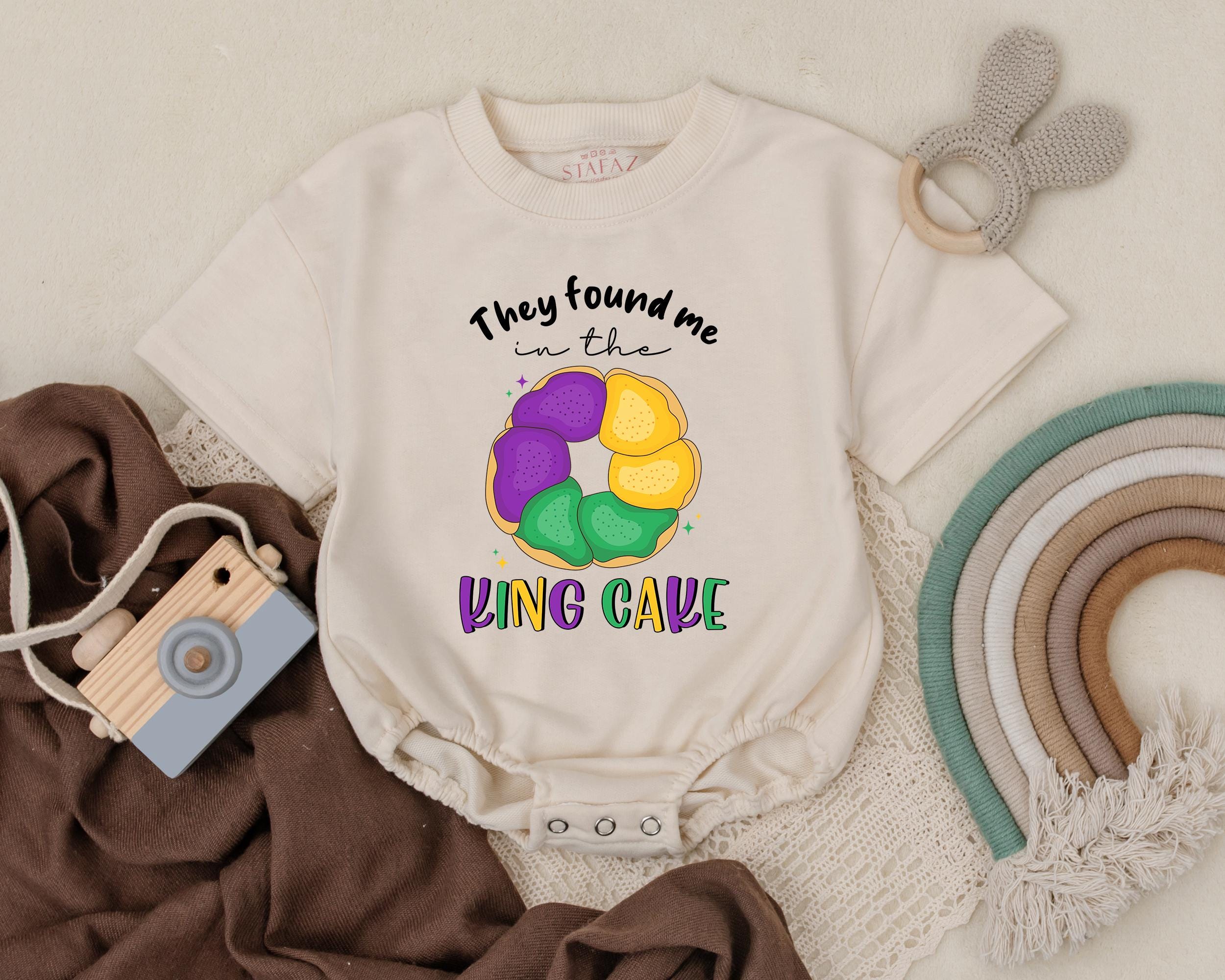 Mardi Gras King Cake Baby Romper – Unisex Newborn Outfit