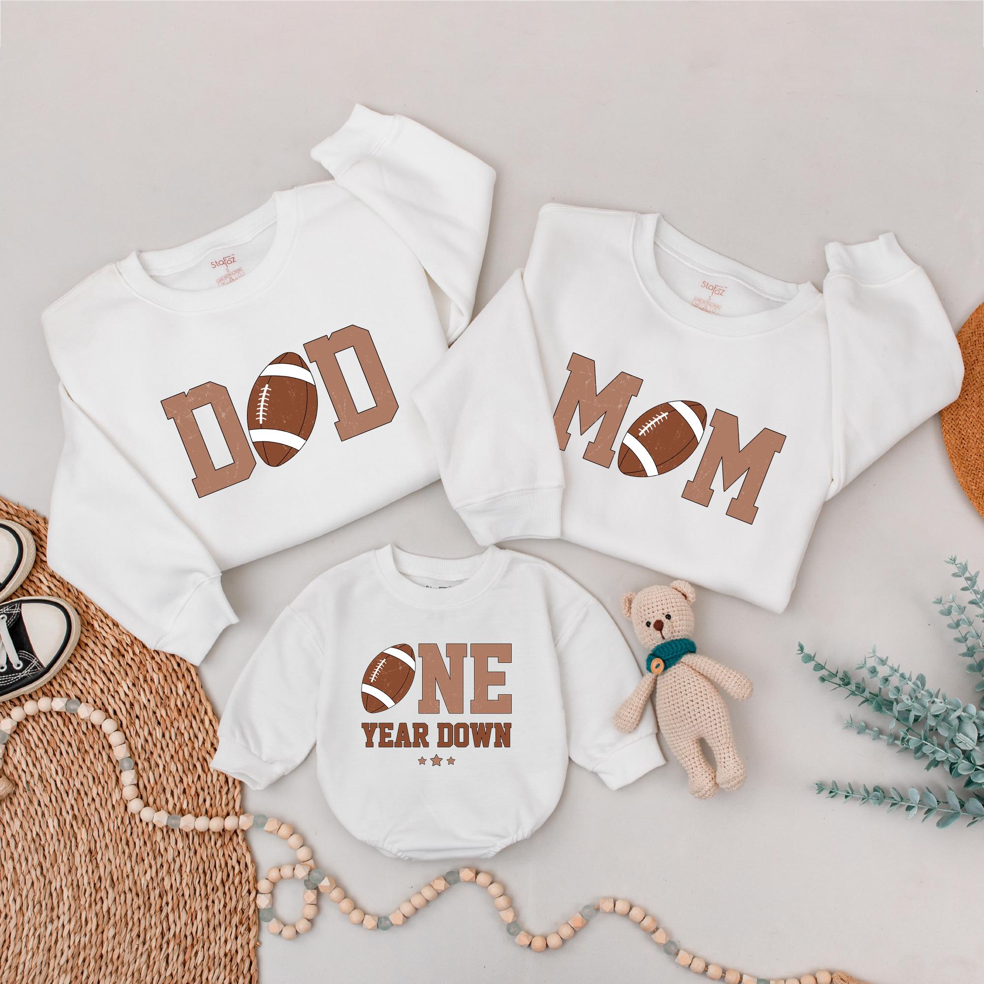 Customizable Family Matching Football Birthday Sweatshirt with Name