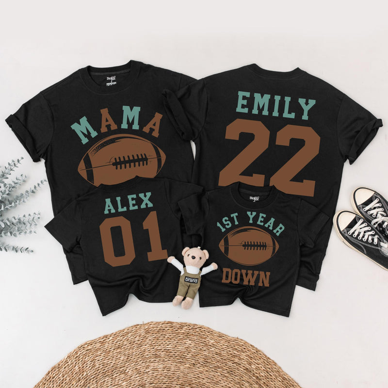 Football Themed 1st Birthday Family Matching Shirts
