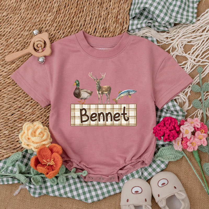 Custom Mallard Duck Baby Romper with Name - Personalized Gift