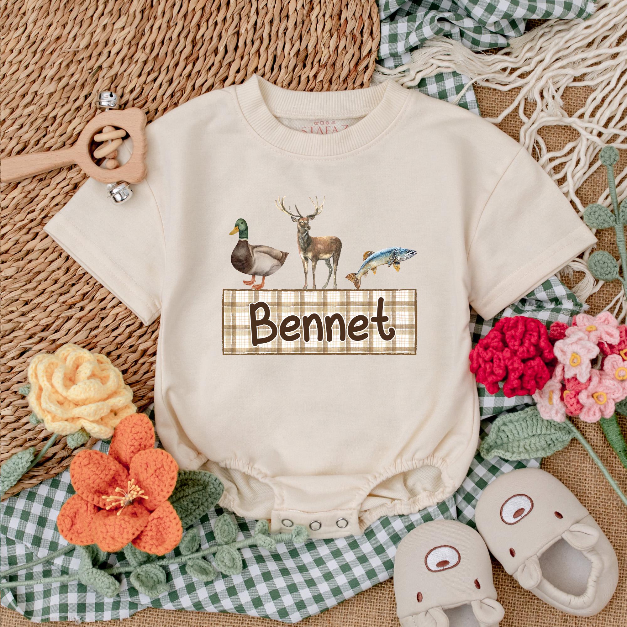 Custom Mallard Duck Baby Romper with Name - Personalized Gift