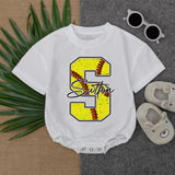 Custom Softball Romper with Personalized Name for Infants
