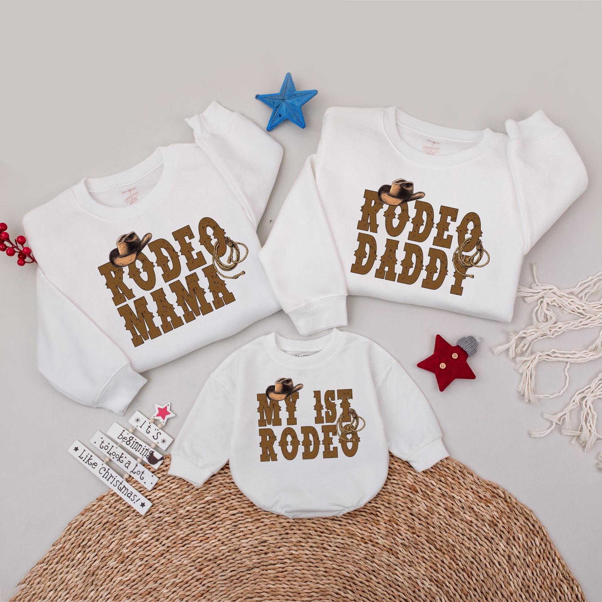 Cozy Rodeo Family Shirts with Cowboy Hat Graphics