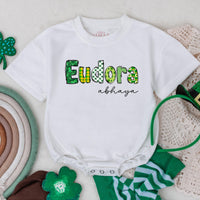 Custom St Patrick's Day Baby Romper Eudora Shamrock Design Infant Bodysuit Newborn Gift Boys Girls First Holiday Outfit Lucky Charm