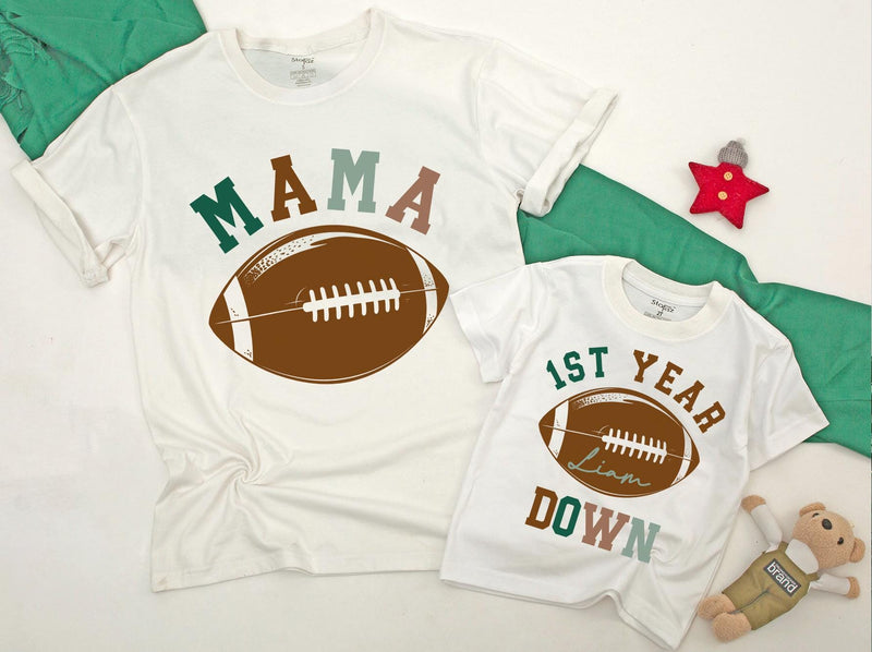 Personalized Football Family Shirts for 1st Birthday Celebration